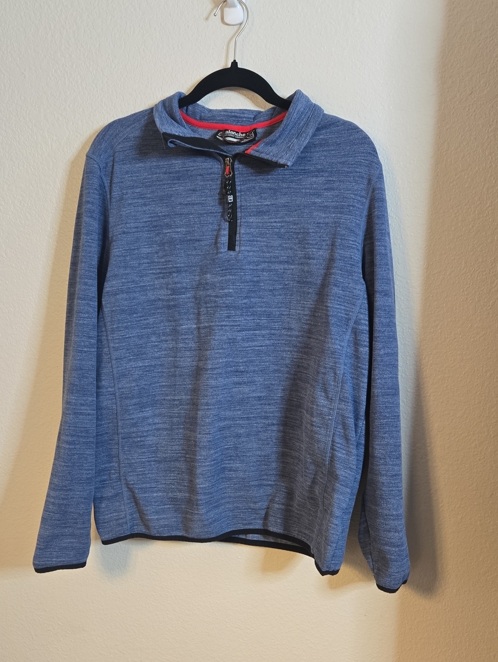 Avalanche Men's Heather Blue Quarter-Zip Pullover with Red Trim
